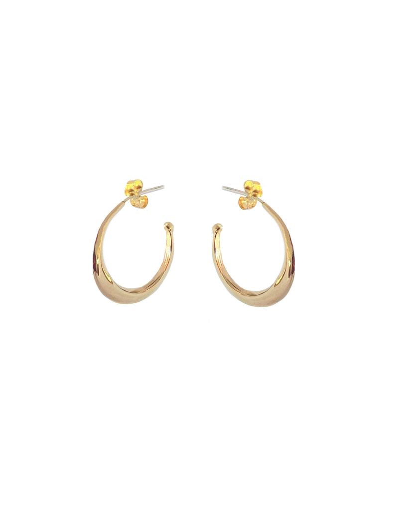 THIN ROUNDED HOOP EARRINGS  Kendall Conrad Solid Brass  