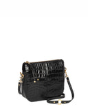 TRIANA CROSSBODY BAG in Black Embossed Croco small crossbody bag Kendall Conrad   