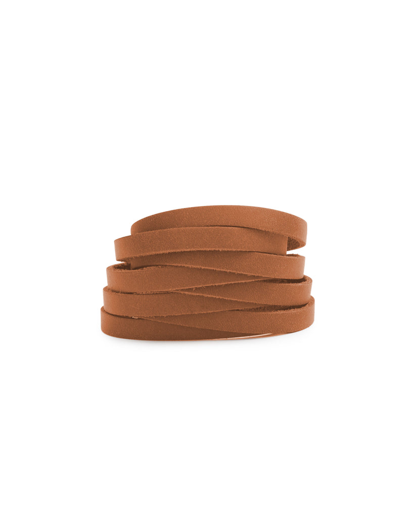 VAQUERA 4 STRAP CUFF in Sienna Napa leather bracelet Kendall Conrad   
