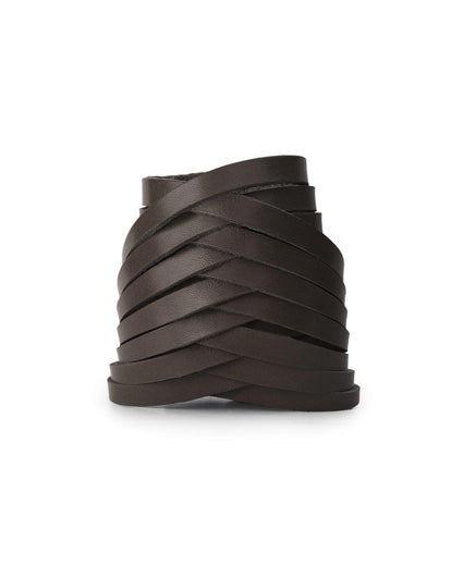 VAQUERA CUFF in Chocolate Napa leather Kendall Conrad   