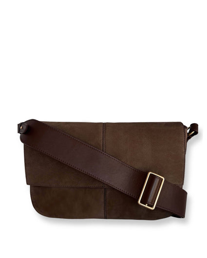 VIDA II SHOULDER + CROSSBODY BAG in Umber Suede shoulder/crossbody bag Kendall Conrad   