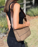 VIDA II SHOULDER + CROSSBODY BAG in Umber Suede shoulder/crossbody bag Kendall Conrad   