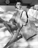 XARRACA EXTRA LARGE TOTE BAG in Black Organic Hemp leather, beach Kendall Conrad   